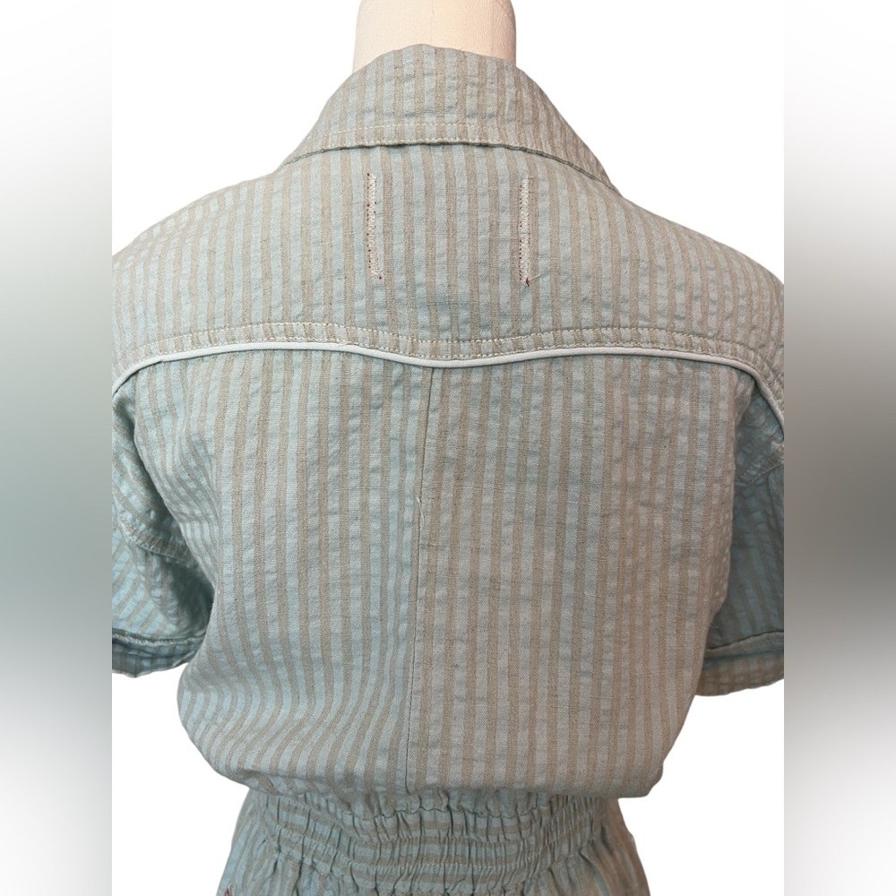 🆕 💙 NWT URBAN OUTFITTERS BDG Light Blue Devon Linen Romper | Women’s Size Small - Picture 3 of 13